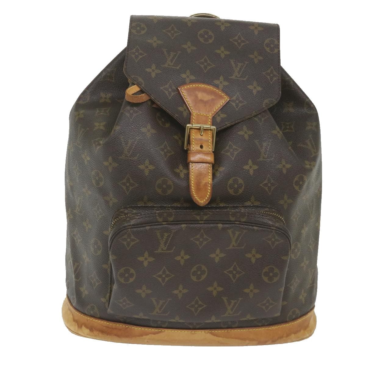 Montsouris Brown Canvas Backpack Bag (Pre-Owned)