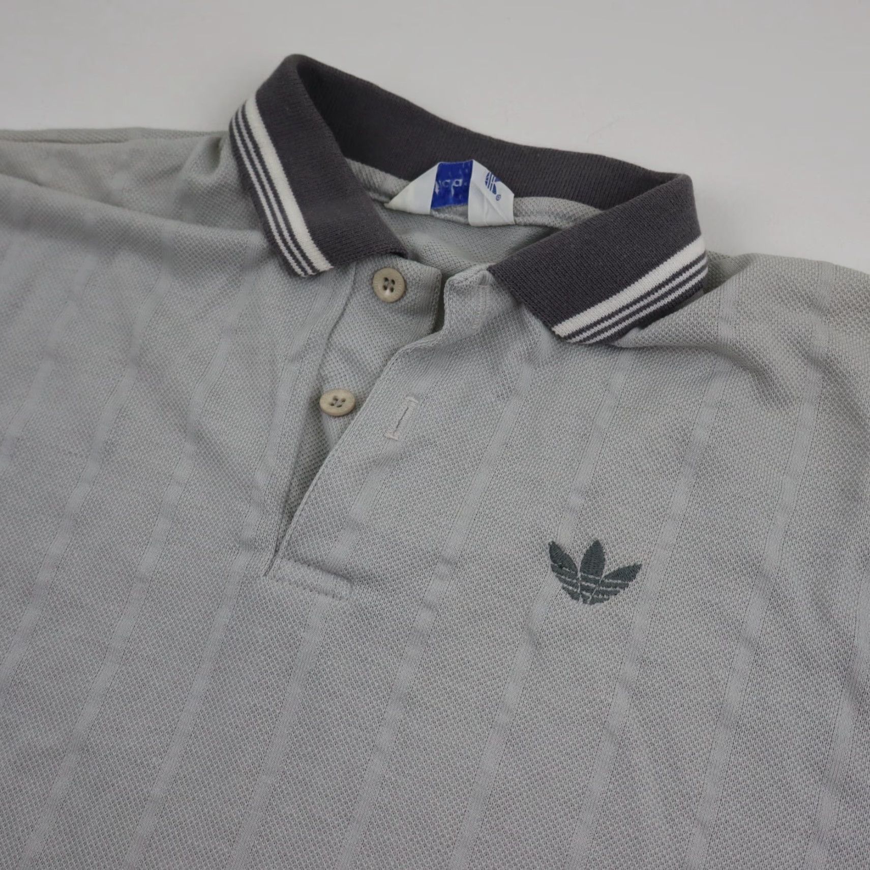 Adidas VINTAGE adidas Trefoil Polo Shirt Mens M Polo Gray Striped Knit 80s 90s Tennis Embroidered Logo Athletic Shirt Mens Size US M / EU 48-50 / 2 - 3 Thumbnail