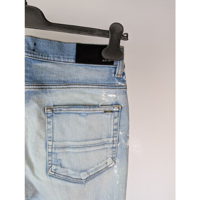Amiri o1rshd1 MA Drip Skinny Denim Jeans in Light Indigo 32 Size US 32 / EU 48 - 16 Thumbnail