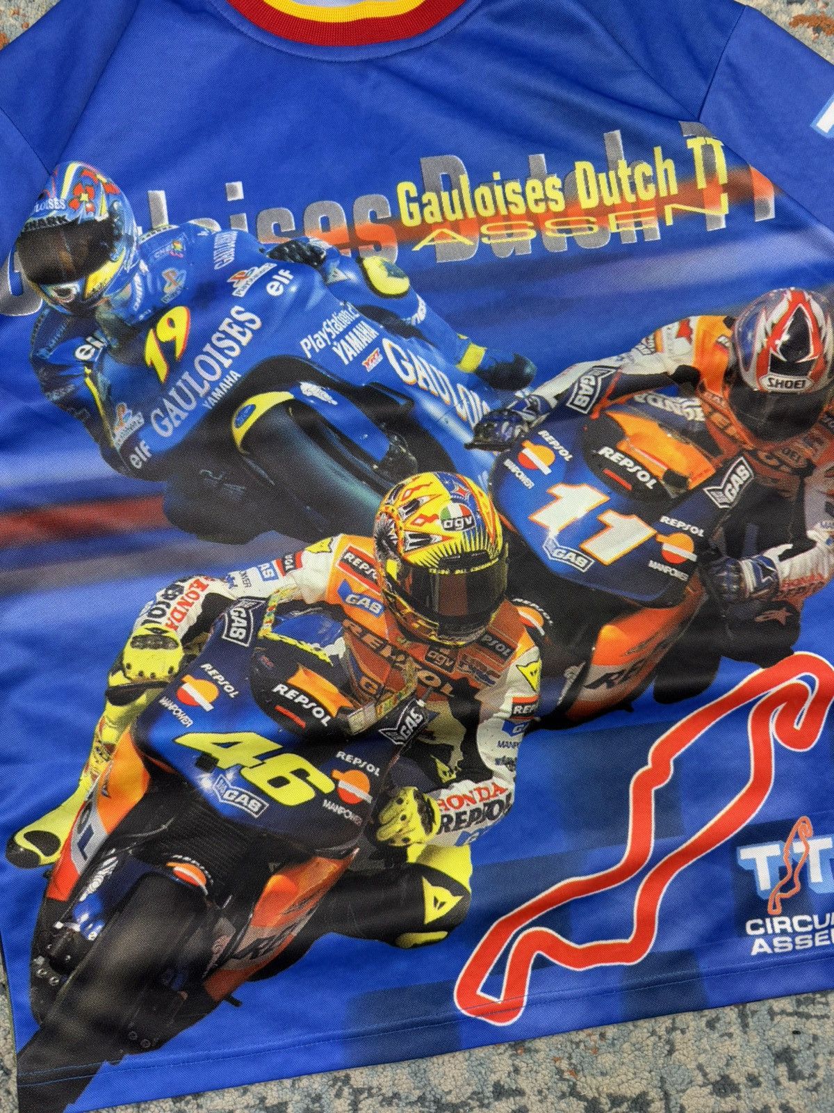 Other Vintage 90s MotoGP Gualoises Dutch TT all over print Jersey Size US M / EU 48-50 / 2 - 5 Thumbnail