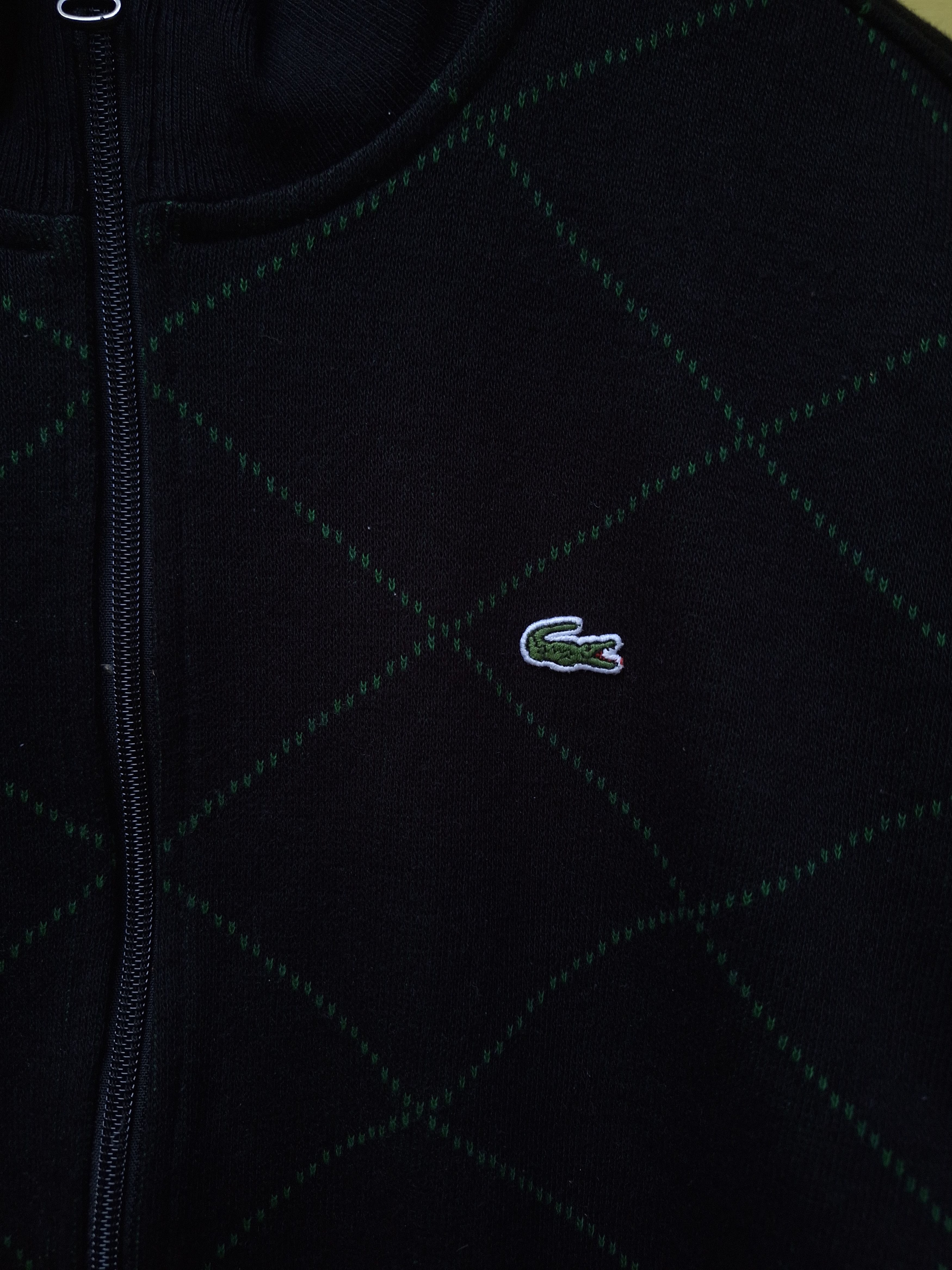Lacoste × Vintage Lacoste Zipper Sweatshirt Checkered Black Size US L / EU 52-54 / 3 - 3 Thumbnail