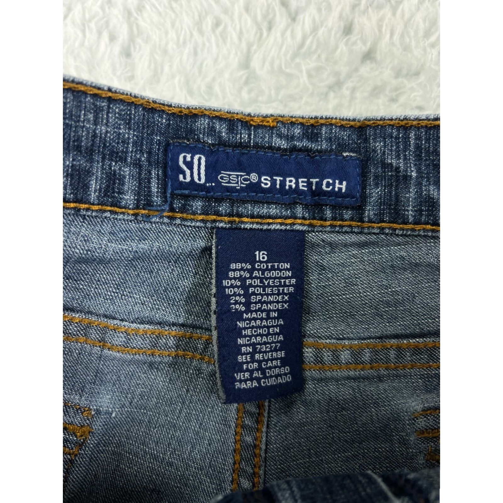 Vintage SO Brand Women's Jeans Pants 16 Blue Denim Bootcut Mid Rise Stretch Cotton Blend Womens Size 38" / US 16 / IT 52 - 3 Thumbnail