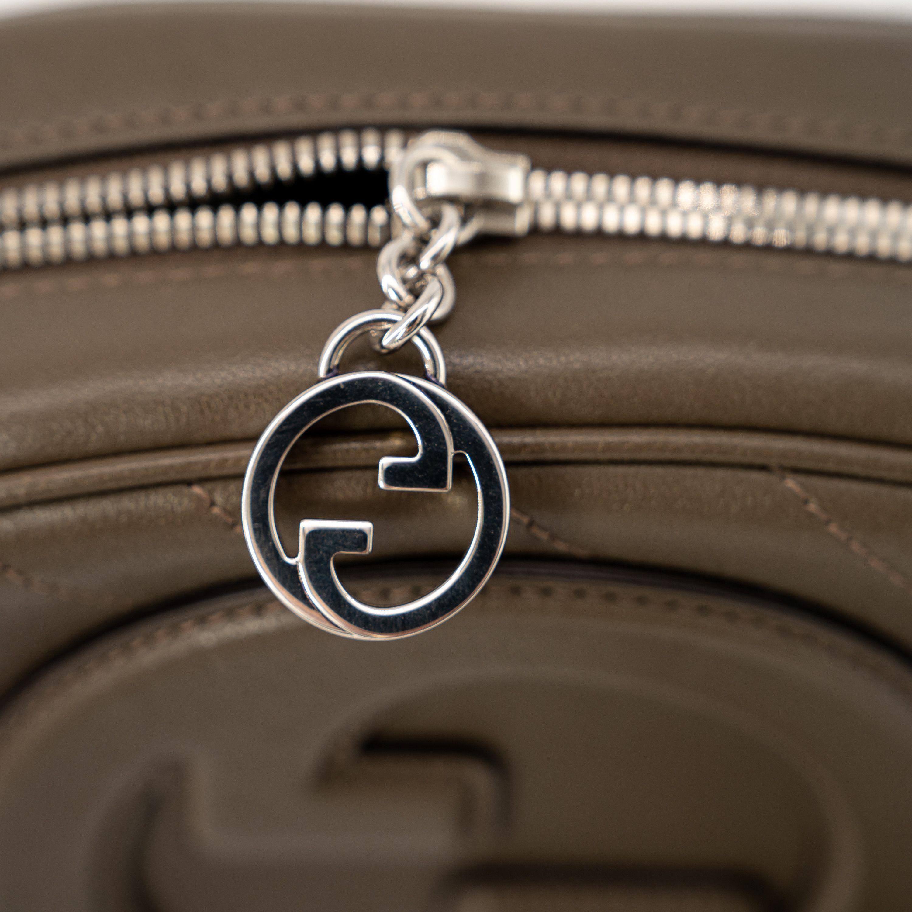 Gucci Gucci Blondie Mini Shoulder Bag Grey Brown Leather GG logo Size ONE SIZE - 4 Thumbnail