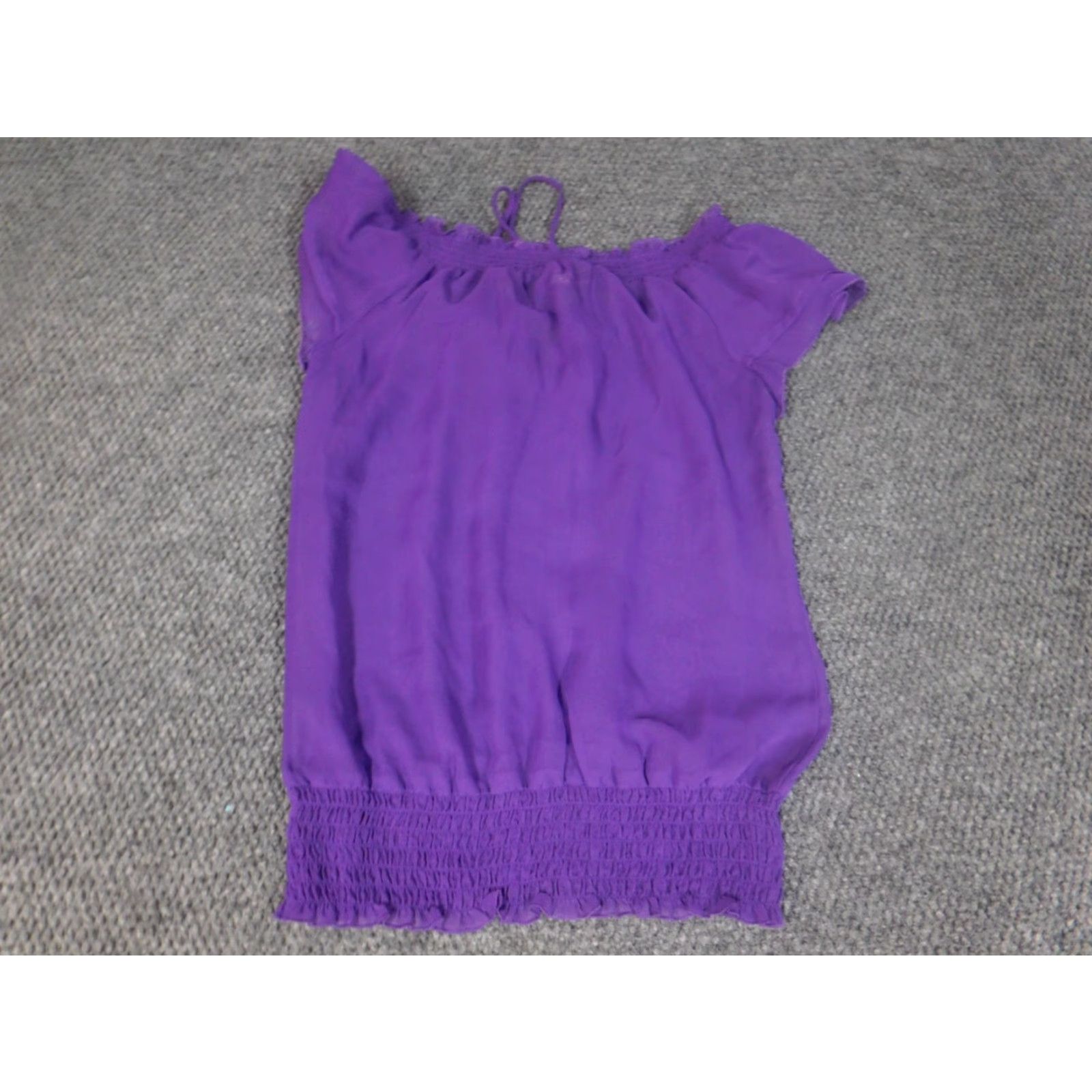 Vintage 6 Degrees Womens Blouse Small purple floral pullover Size S / US 4 / IT 40 - 6 Thumbnail