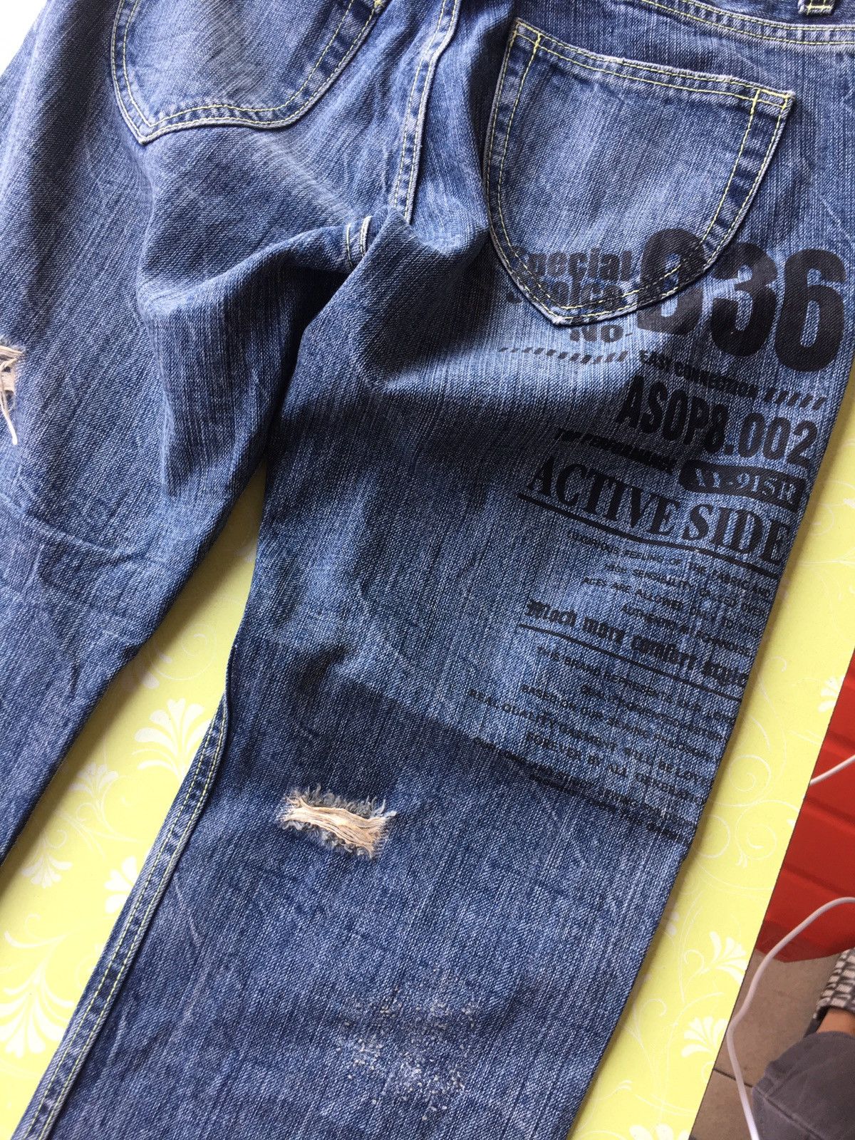 Designer Oririn jeans distressed Size US 31 - 1 Thumbnail