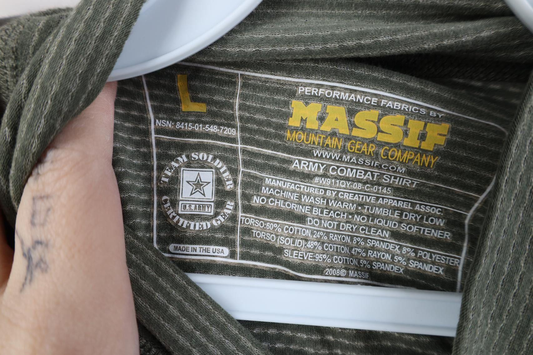 Massif Deadstock Vintage Y2K 2006 Massif Army Shirt Flame Resistant Size US L / EU 52-54 / 3 - 12 Thumbnail