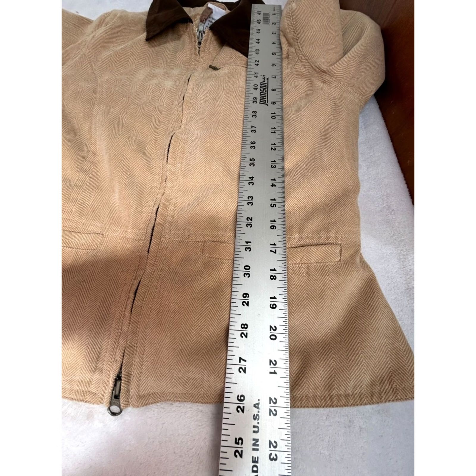 Vintage Outback Trading Co Womens Zip Front Short Shaped Jacket Small Beige Pockets Size 28" / US 6 / IT 42 - 8 Thumbnail