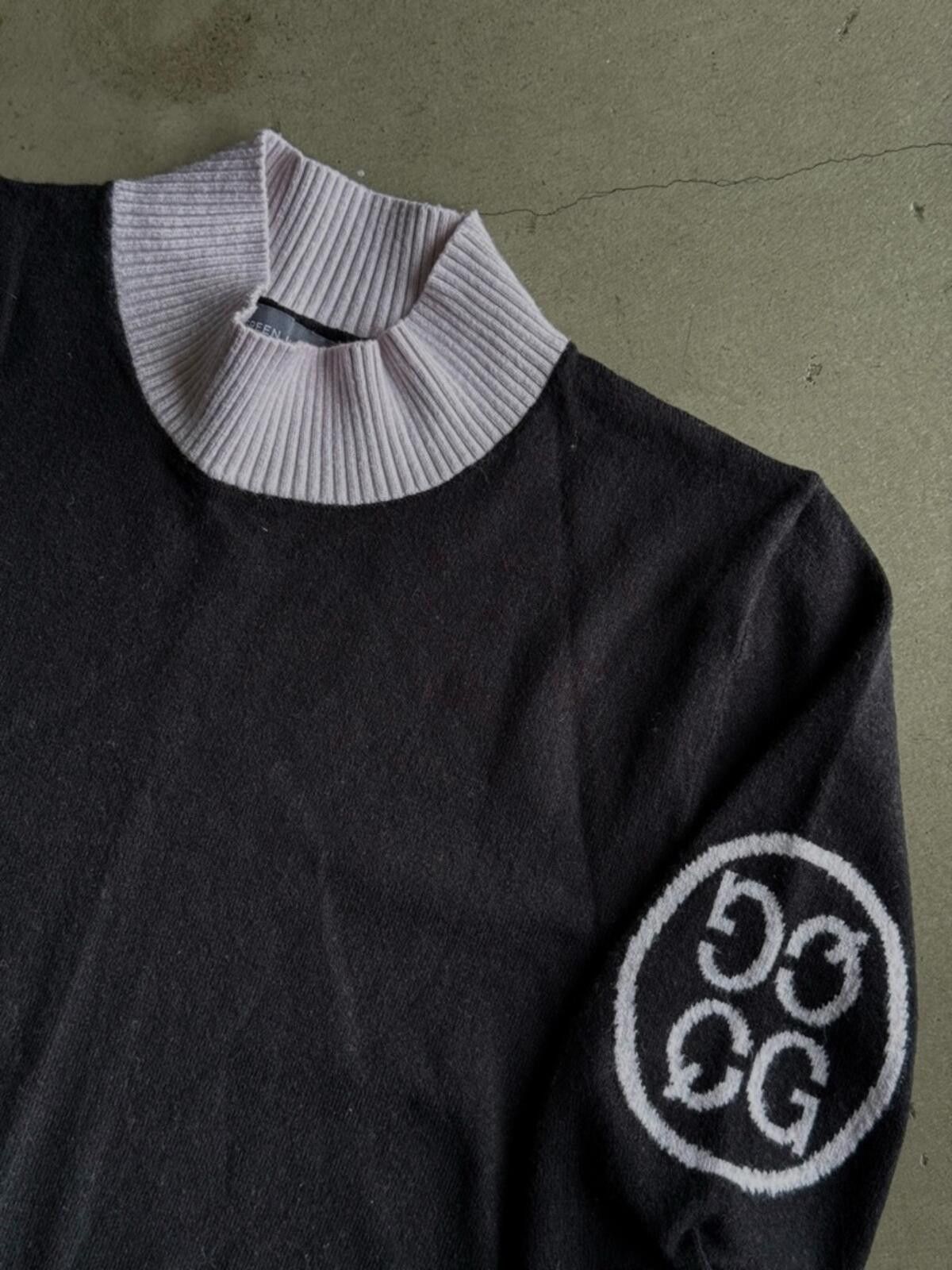 Other Green Queen / Logo Knit Golf Sweater / Black White Korea Size XL / US 12-14 / IT 48-50 - 6 Thumbnail