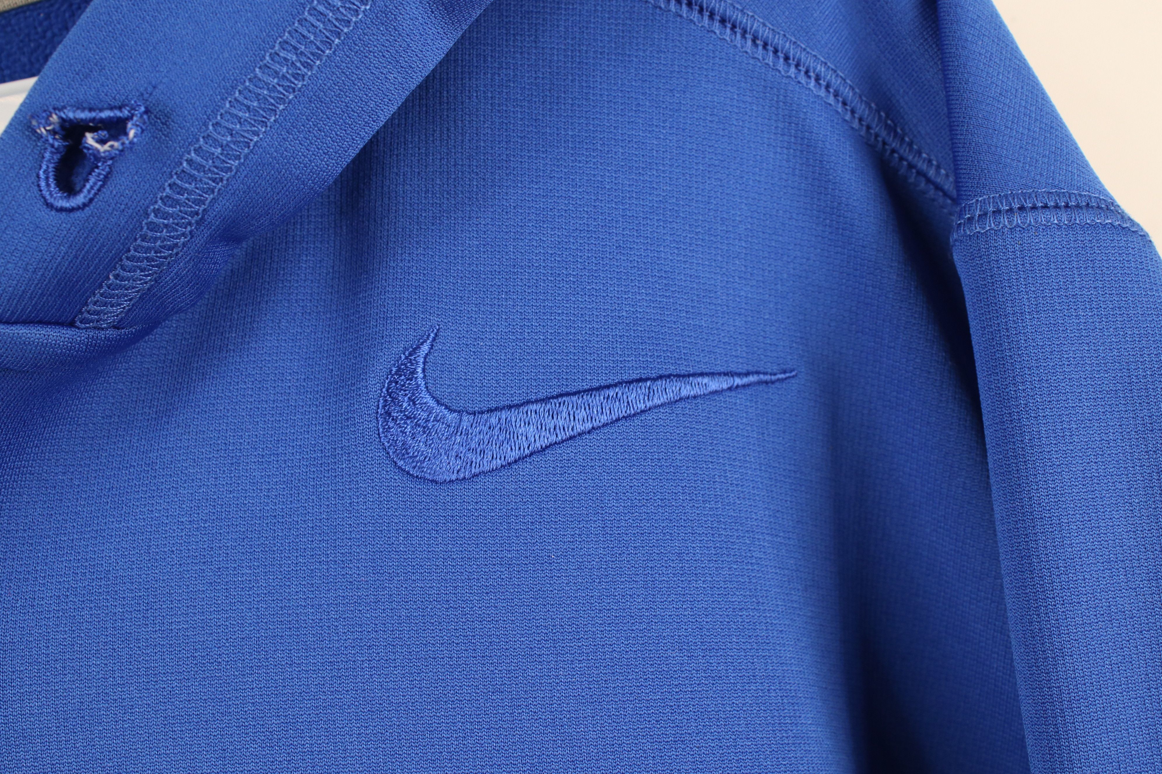 Nike × Vintage Vintage Y2K Nike Therma Fit Monochrome Full Zip Hoodie Blue Size US L / EU 52-54 / 3 - 4 Thumbnail