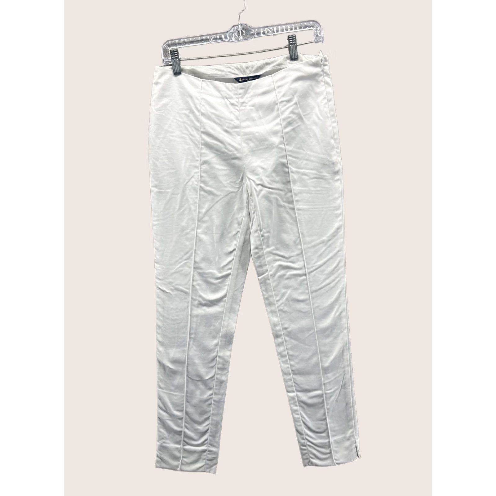 Brooks Brothers Brooks Brothers Pants Womens 4 White Twill Slim Ankle Side Zip Dress Trousers Size 27" / US 4 / IT 40 - 1 Thumbnail