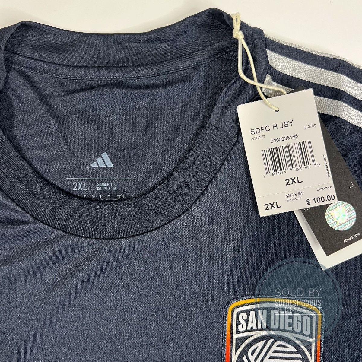 Adidas Adidas San Diego FC 2025/26 MLS Soccer Home Jersey Navy 2XL Size US XXL / EU 58 / 5 - 3 Thumbnail
