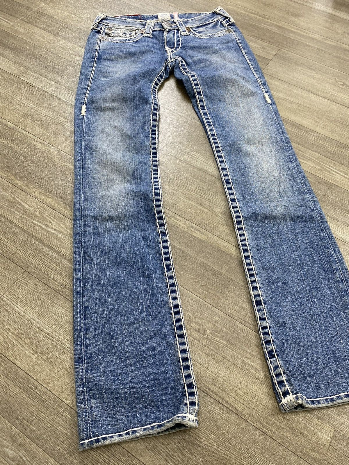 True Religion 2000s True Relligion Billy Super T Slim Straight Jeans Size US 26 / EU 42 - 2 Thumbnail