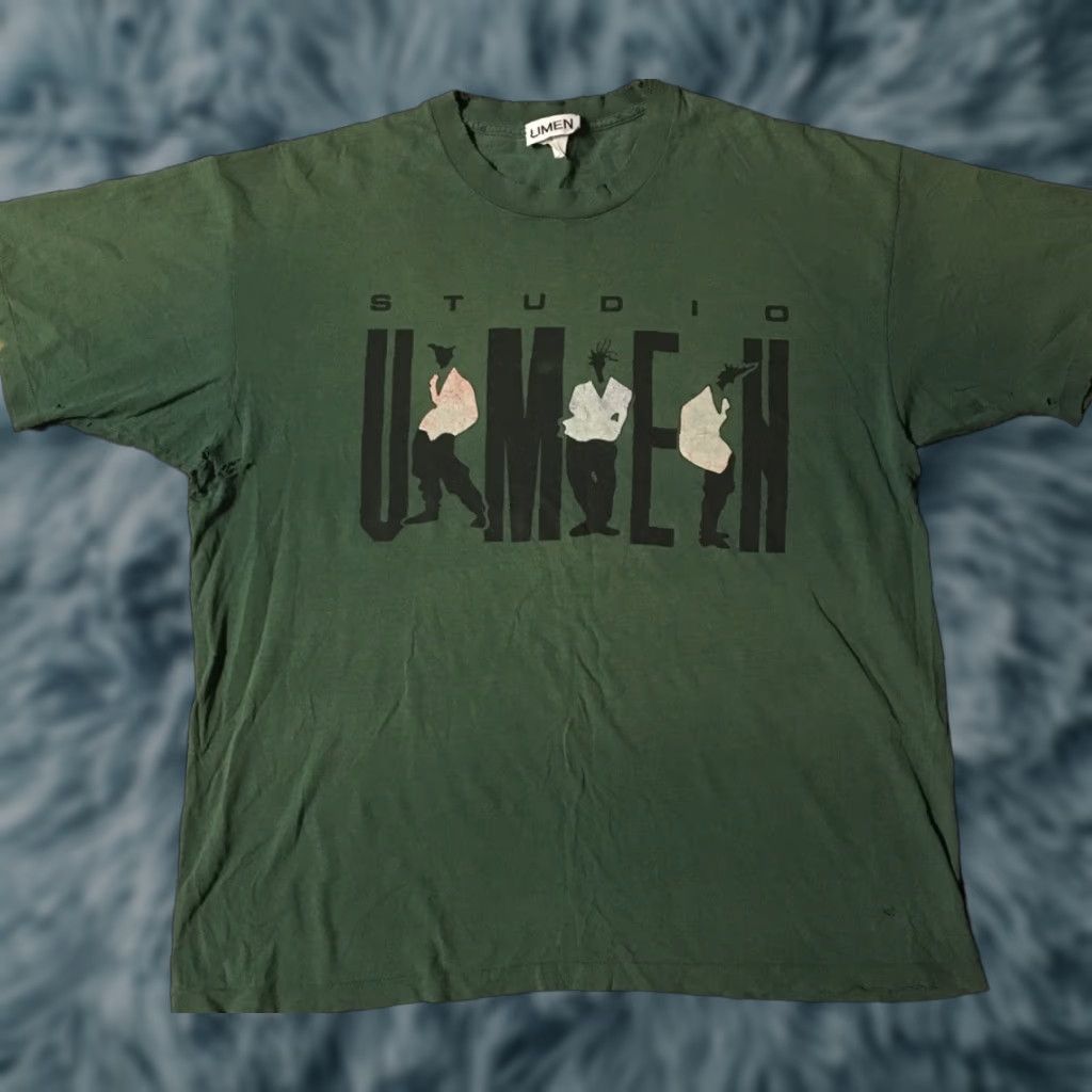 Vintage VINTAGE 90s Studio Umen Thrashed Faded Shirt XL Green Distressed Grunge Skate Surf Punk 80s Shirt Mens XL 90s 80s Size US XL / EU 56 / 4 - 1 Thumbnail