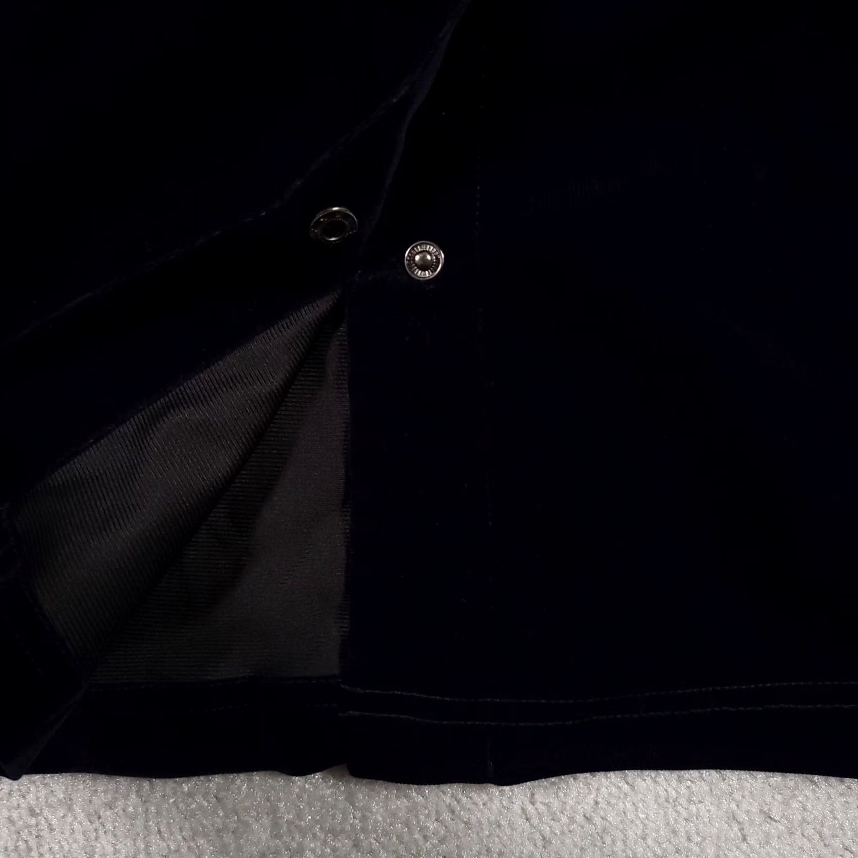 Vintage CJ Banks A-Line Skirt Women's 1X Blue Velour Midi Snap Close Business Size 40" / US 18 - 6 Thumbnail