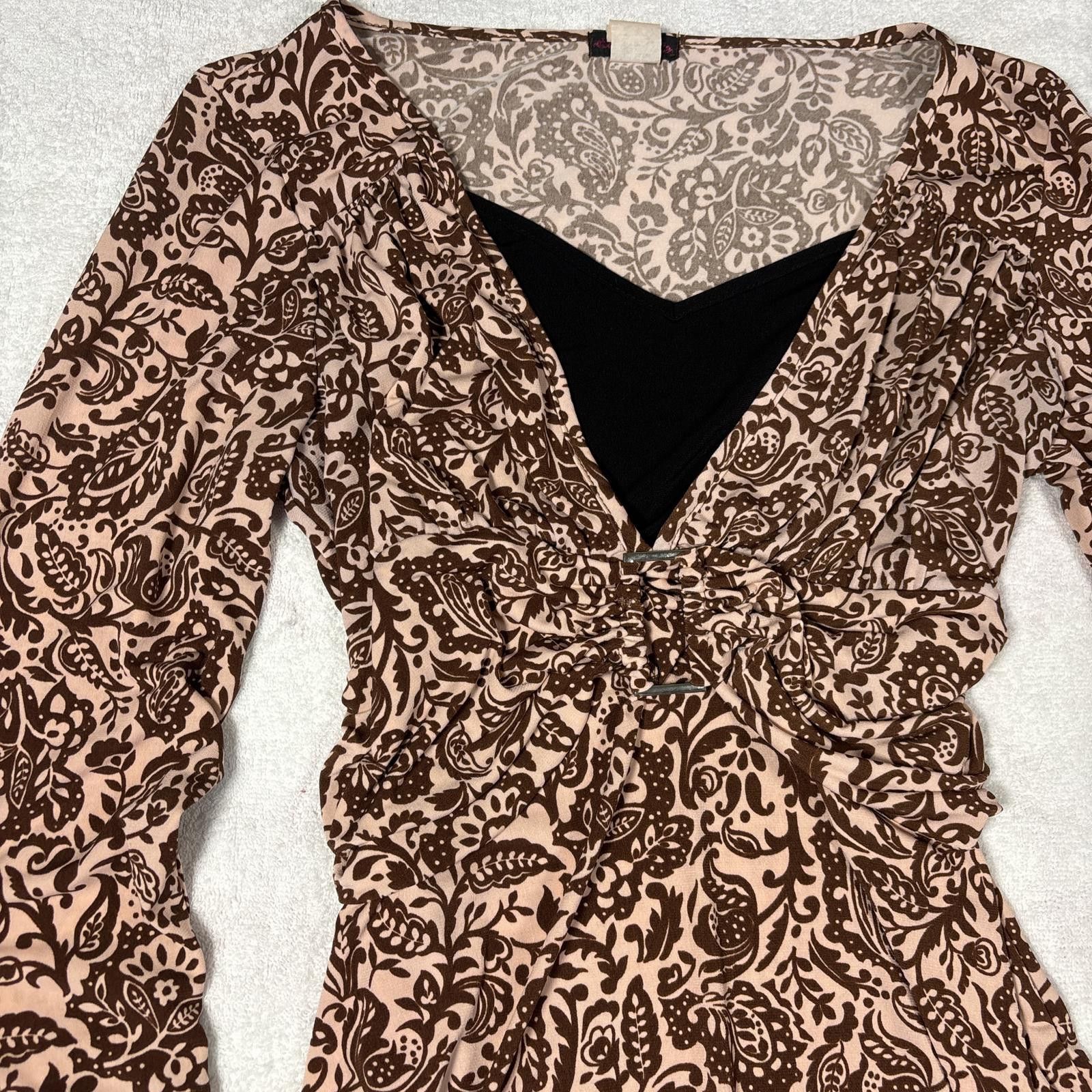 Other vintage office siren brown an pink blouse with ring detail Size L / US 10 / IT 46 - 5 Thumbnail