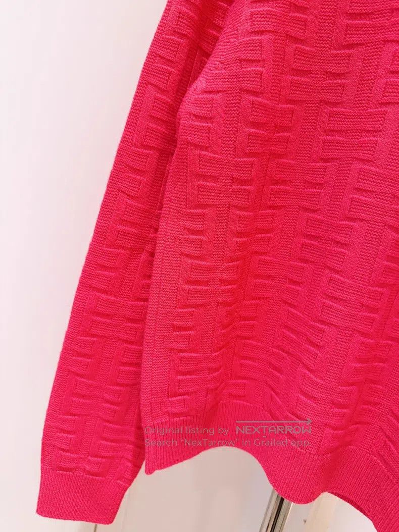 Hermes Hermes Rose Pink H Logo Jacquard Knit Sweater Size XS / US 0-2 / IT 36-38 - 4 Thumbnail