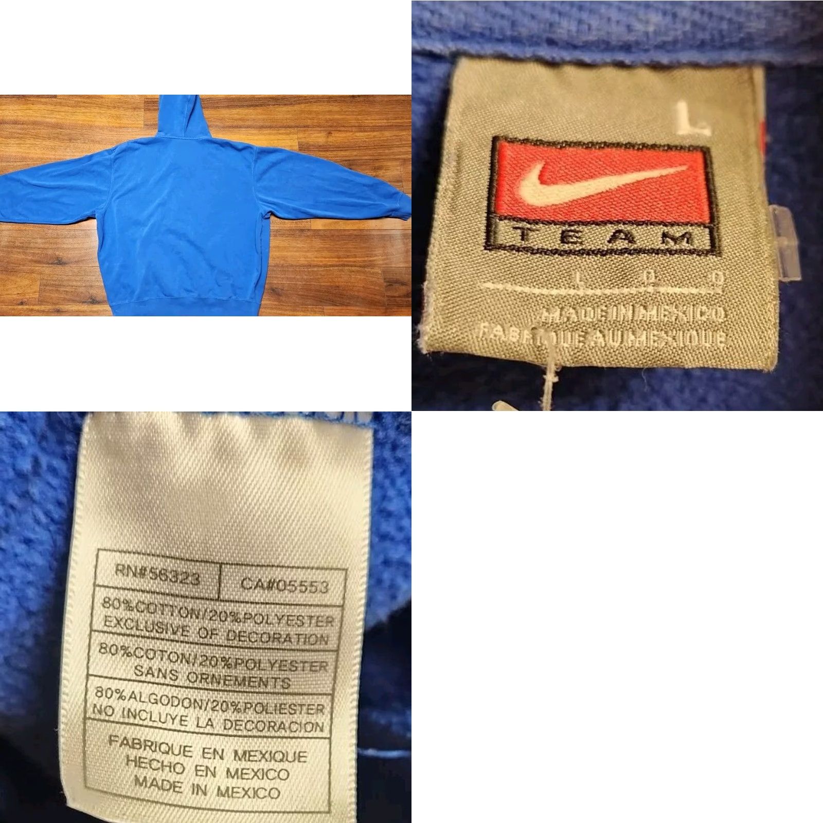 Nike TEAM NIKE Hoodie Sweatshirt Men L Large Blue Vintage Retro Pullover Hooded Sweatshirt 90s Sports Athleisure Designer College Outdoor Navy Blue Mens Size US L / EU 52-54 / 3 - 8 Thumbnail