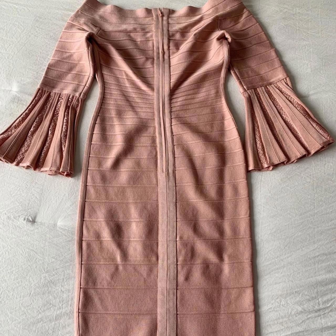 Herve Leger Herve Leger Pink Off-The-Shoulder Bodycon Dress Sz M Size M / US 6-8 / IT 42-44 - 3 Thumbnail