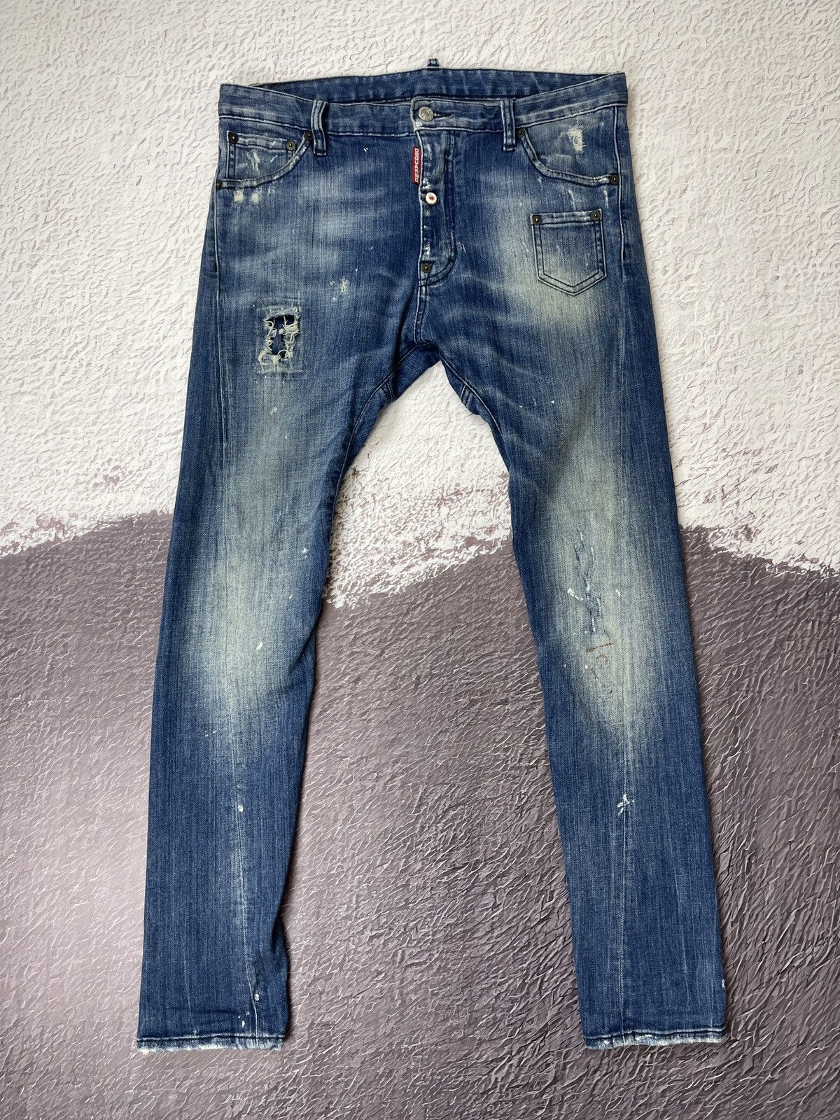 Dsquared2 Dsquared d2 vintage distressed denim jeans paint embroidery Size US 30 / EU 46 - 2 Thumbnail