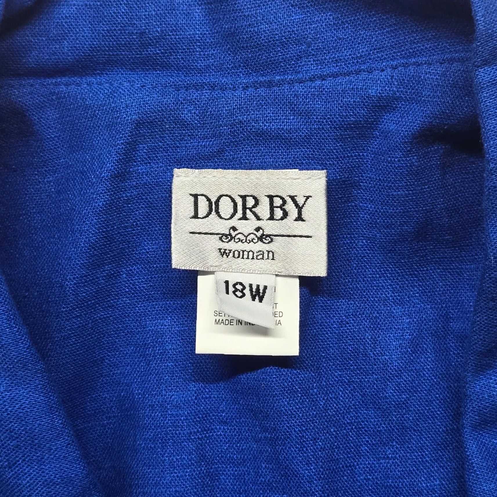 Vintage Miss Dorby Jacket Women 18 Blue Solid Short Sleeve 3/4 Shoulder Pads Button Basic Coat 90s Vintage No Size XXL / US 16-18 / IT 52-54 - 3 Thumbnail