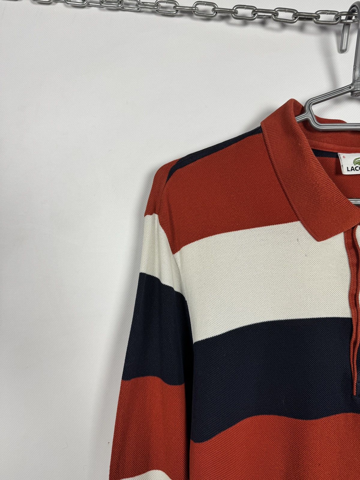 Lacoste Lacoste Long Sleeve Striped Polo Shirt Rugby Style Size 6 Size US XL / EU 56 / 4 - 3 Thumbnail
