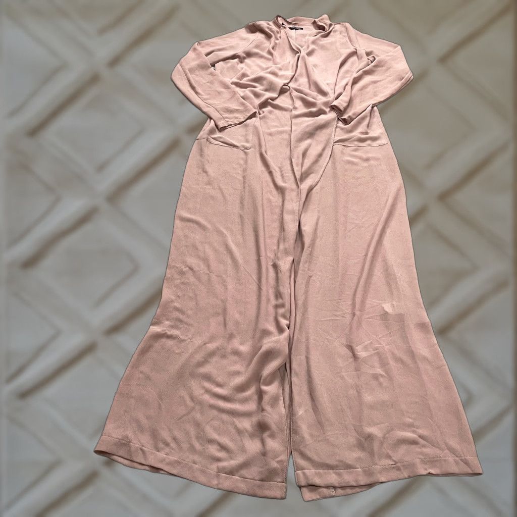 Vintage Naked Wardrobe Jumpsuit Womens Small Pink Smooth Racerback Long Wide Leg Womens Size 28" / US 6 / IT 42 - 1 Thumbnail