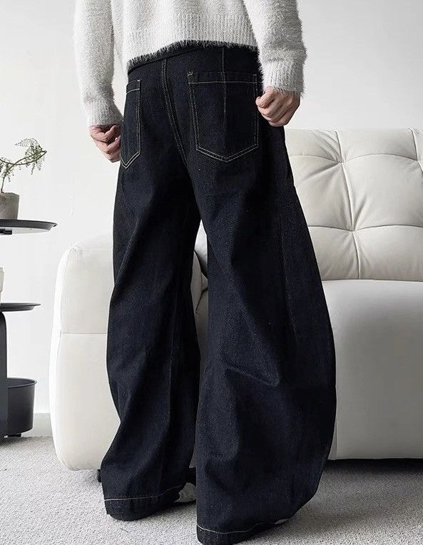 Japanese Brand × Vintage Avant garde retro punk barrel leg jeans pants Size US 30 / EU 46 - 4 Thumbnail