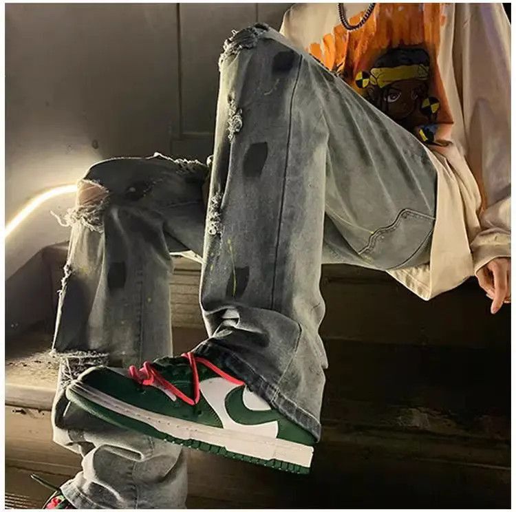 Japanese Brand Straight vintage hip-hop jeans Size US 32 / EU 48 - 3 Thumbnail