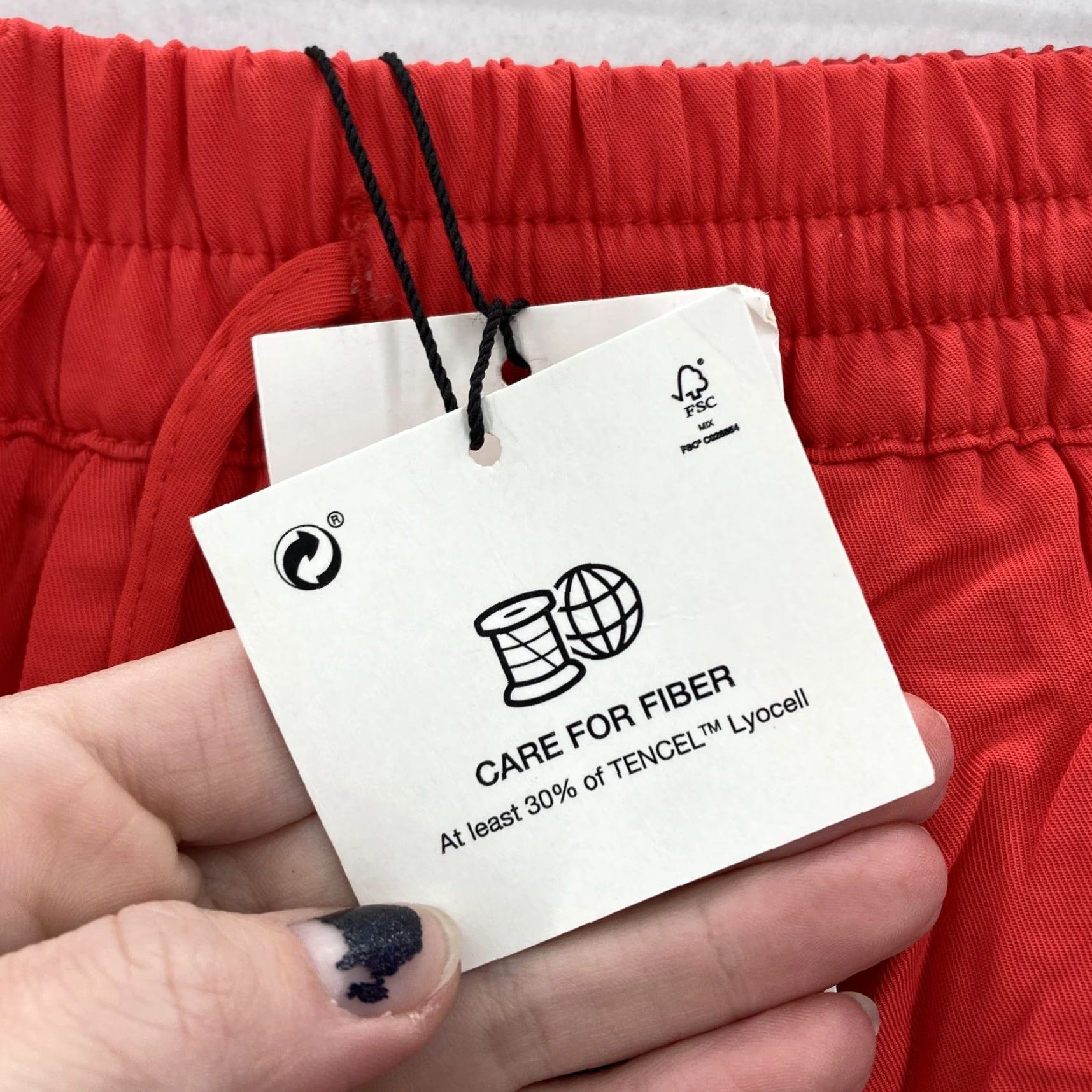 Zara ZARA Pants Womens Small Red Wide-Leg Elastic Waist Tencel Lyocell Pockets Dress Pants Mens? Womens Size 28" / US 6 / IT 42 - 5 Thumbnail