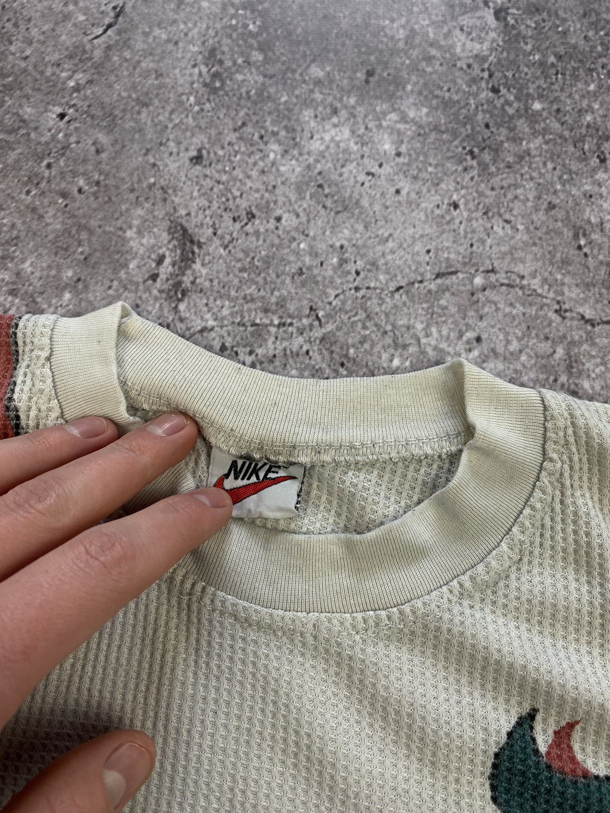 Nike × Vintage Vintage 90’s Nike Multi Logo Over Print T-Shirt Size US L / EU 52-54 / 3 - 4 Thumbnail