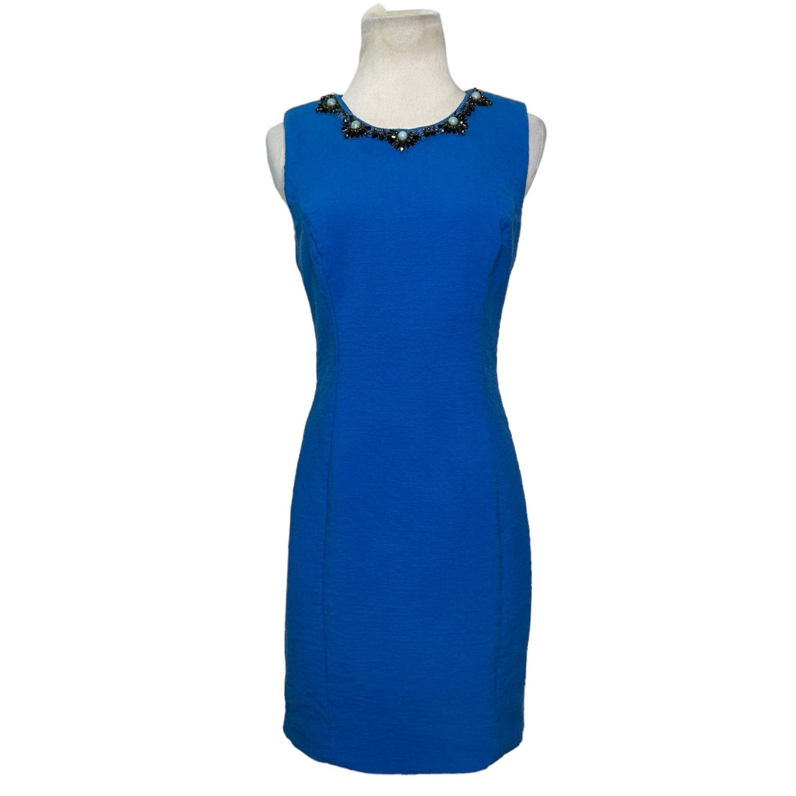 Jason Wu Jason Wu blue embellished neck sheath cocktail dress size 6 Size M / US 6-8 / IT 42-44 - 1 Thumbnail