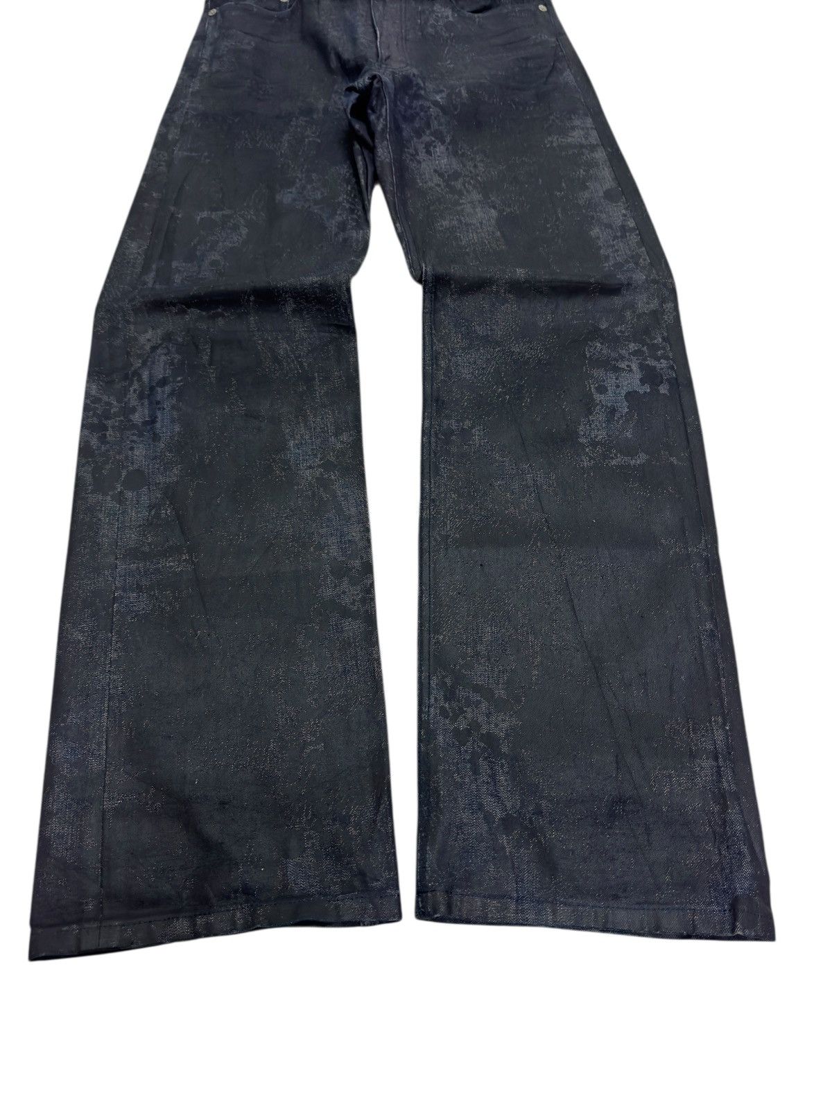 If Six Was Nine Monsieur Nicole by Yukio Kobayashi Waxed Coated Sleek Denim Size US 29 - 6 Thumbnail