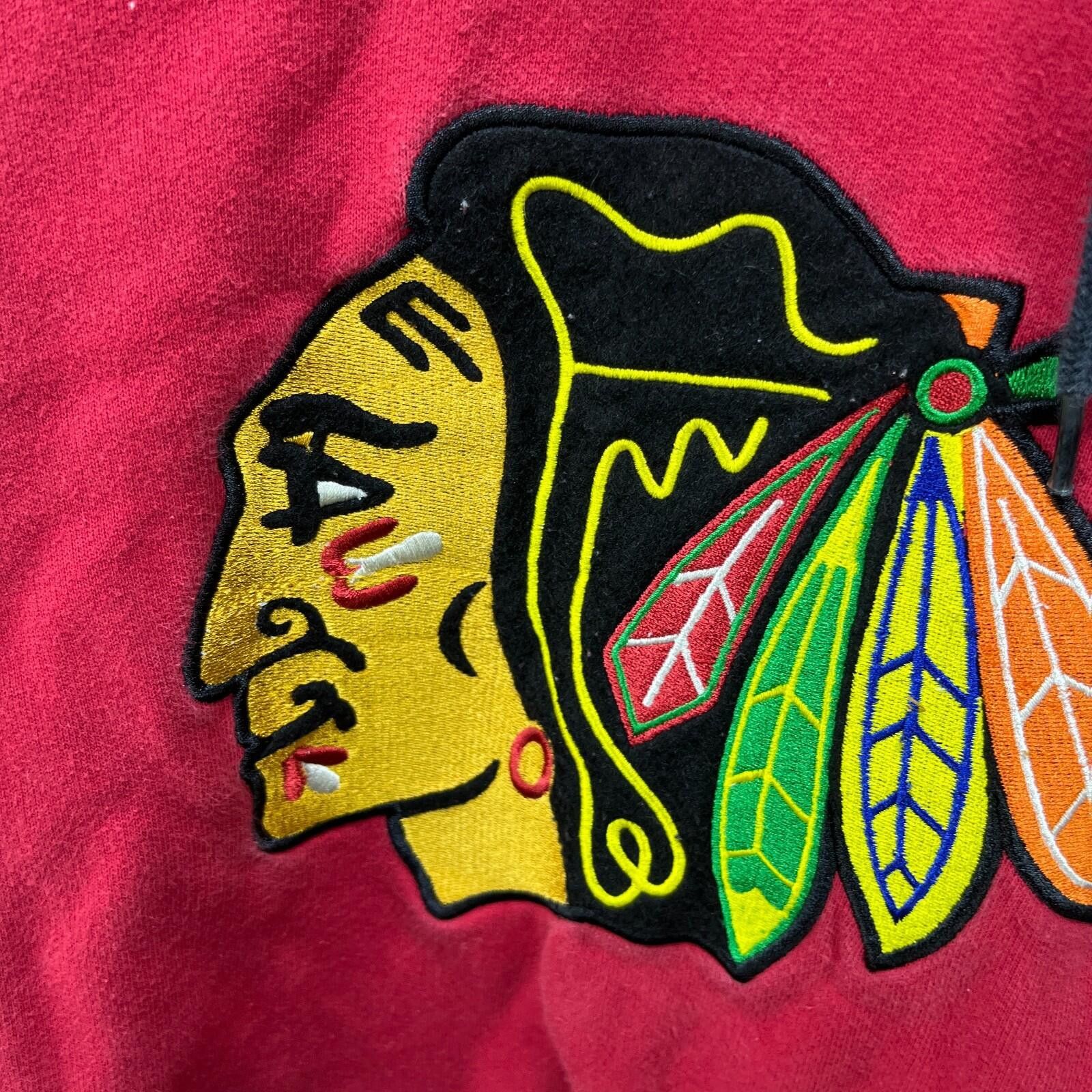 Ccm Vintage Chicago Blackhawks Lace Up Hockey Hoodie S Size ONE SIZE - 4 Thumbnail