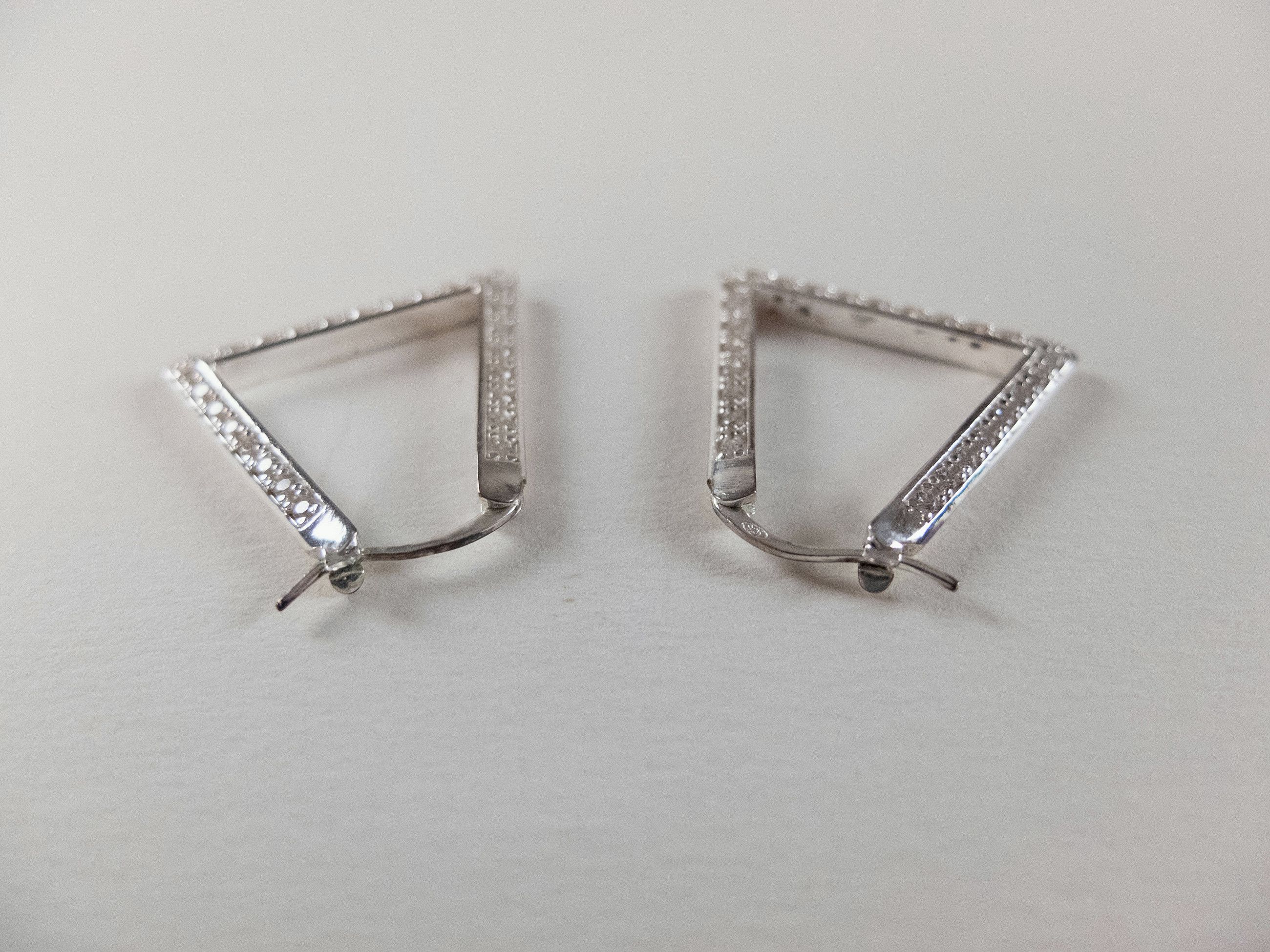Bottega Veneta BOTTEGA VENETA Triangle Sterling silver earrings w crystals Size ONE SIZE - 4 Thumbnail