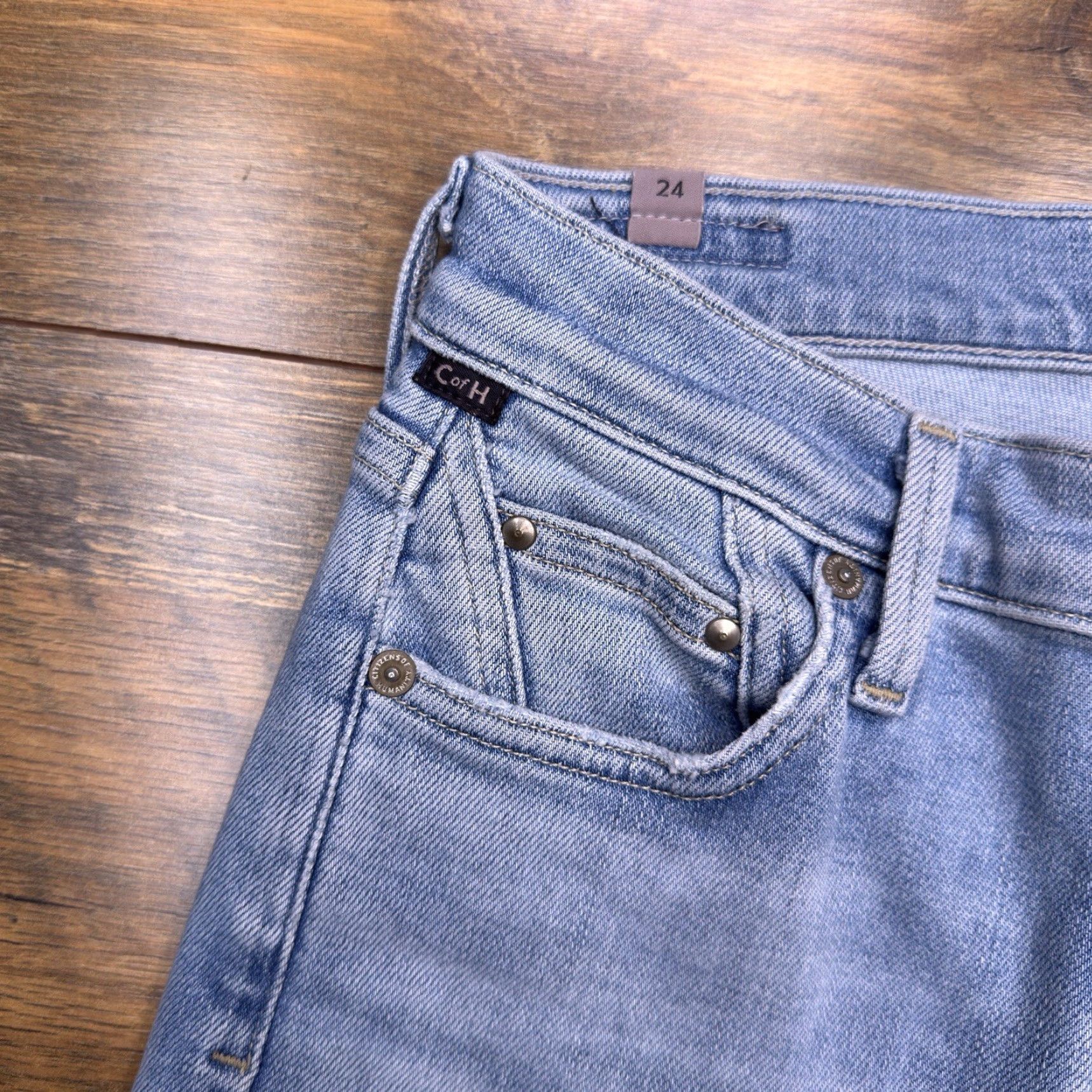 Citizens Of Humanity Citizens Of Humanity Jeans Rocket Crop High Rise Skinny 24 Blue Stretch Size 42" / US 20 - 4 Thumbnail