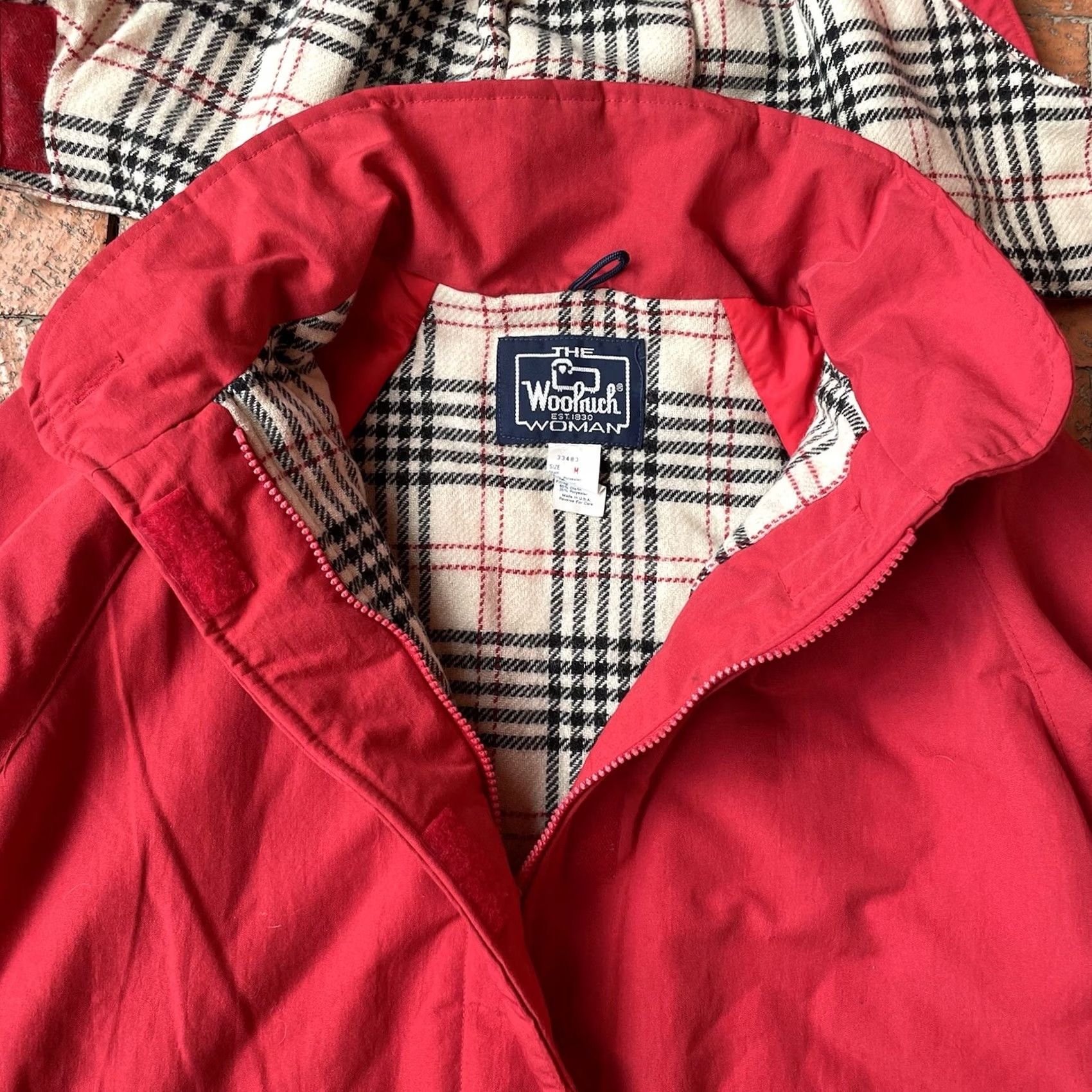 Vintage VINTAGE Woolrich Jacket Red Wool Lined Plaid M Wool Blend Lamb Fur Secretary/Geek 1990s Made in USA Mens/Womens Size M / US 6-8 / IT 42-44 - 5 Thumbnail
