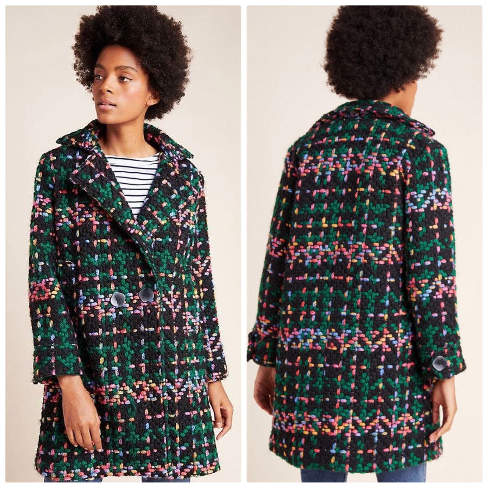 image of Anthropologie Pepaloves Picadilly Coat in Black, Women's (Size Small)