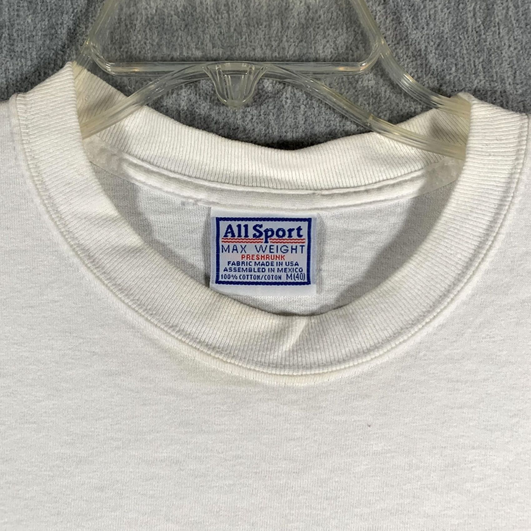 Bally VINTAGE AllSport T-Shirt Mens Medium White Tennis Ball Graphic 90s K-Swiss Shirt Crew Neck Short Sleeve Heavyweight Cotton Mens Size US M / EU 48-50 / 2 - 5 Thumbnail