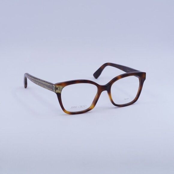 Jimmy Choo Jimmy Choo JC150 0Q9W 00 Eyeglasses Havana 50mm Square Frame Size ONE SIZE - 4 Thumbnail