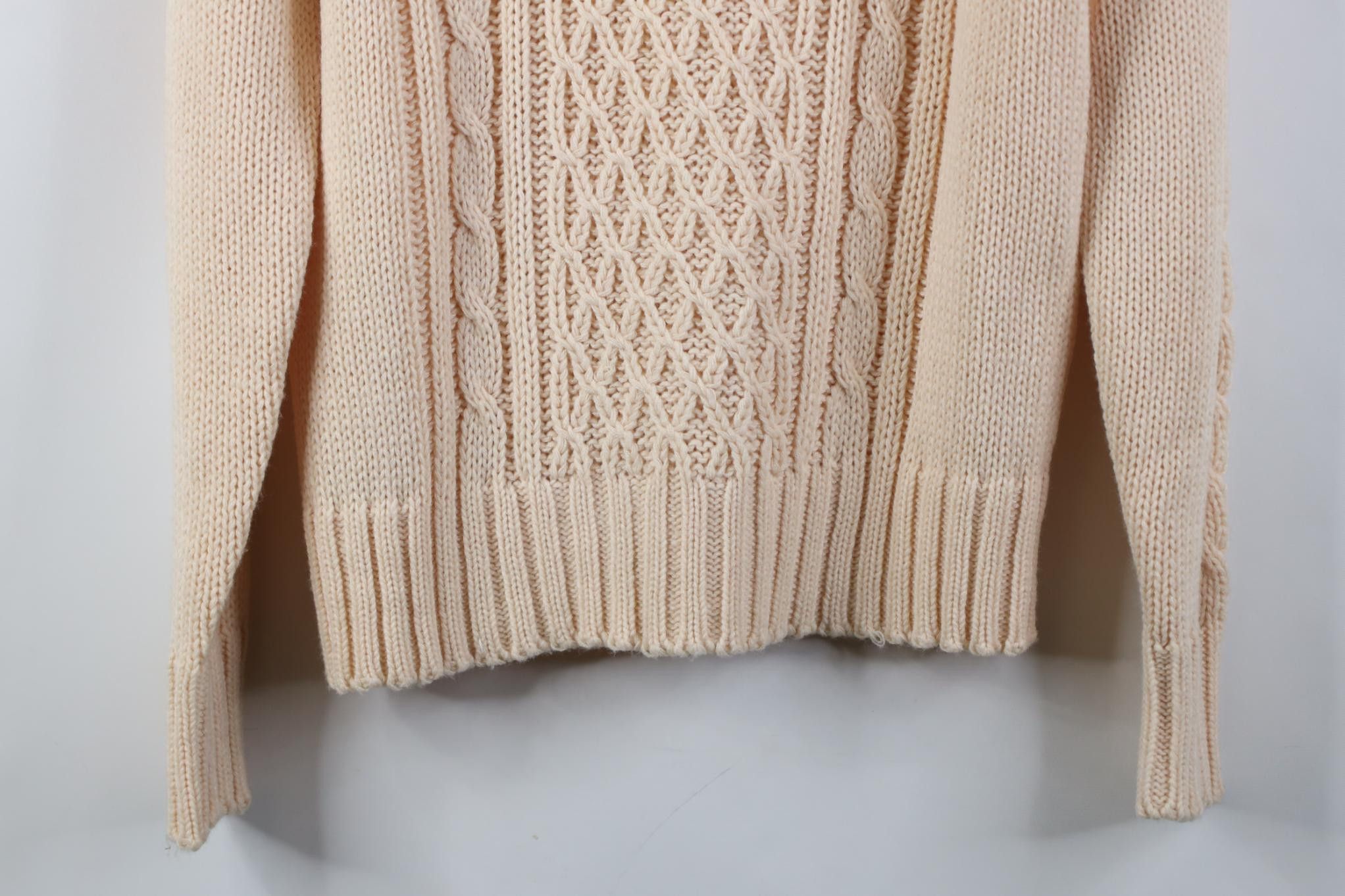 Vintage Vintage 70s Streetwear Cable Knit Fisherman Collared Sweater Size L / US 10 / IT 46 - 3 Thumbnail