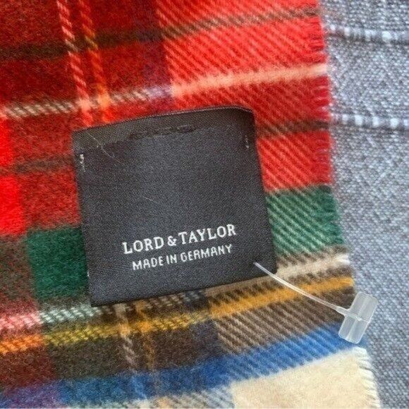 Lord & Taylor Lord & Taylor Tartan Plaid Winter Wool Scarf Size ONE SIZE - 2 Thumbnail