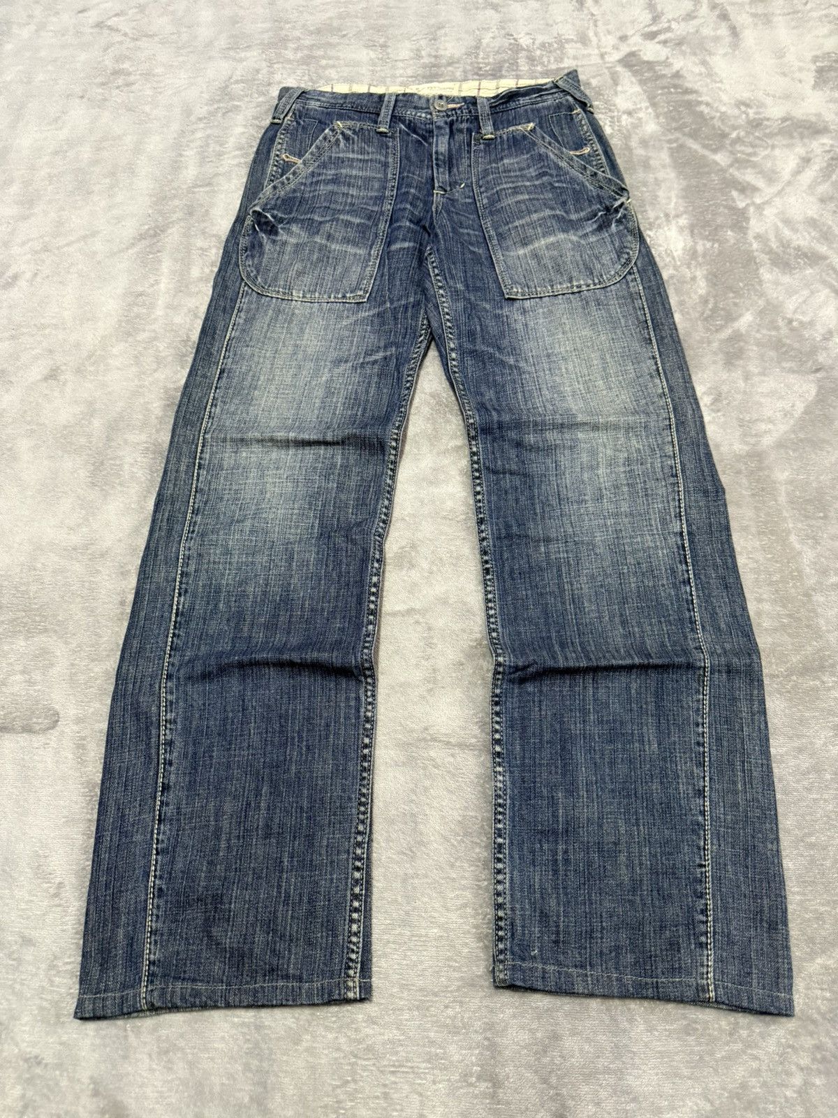 5351 POUR LES HOMMES × Japanese Brand × LOWBOX Antgauge Japan Split Wool Pocket Baker Jeans loose Pants Size US 30 / EU 46 - 1 Thumbnail