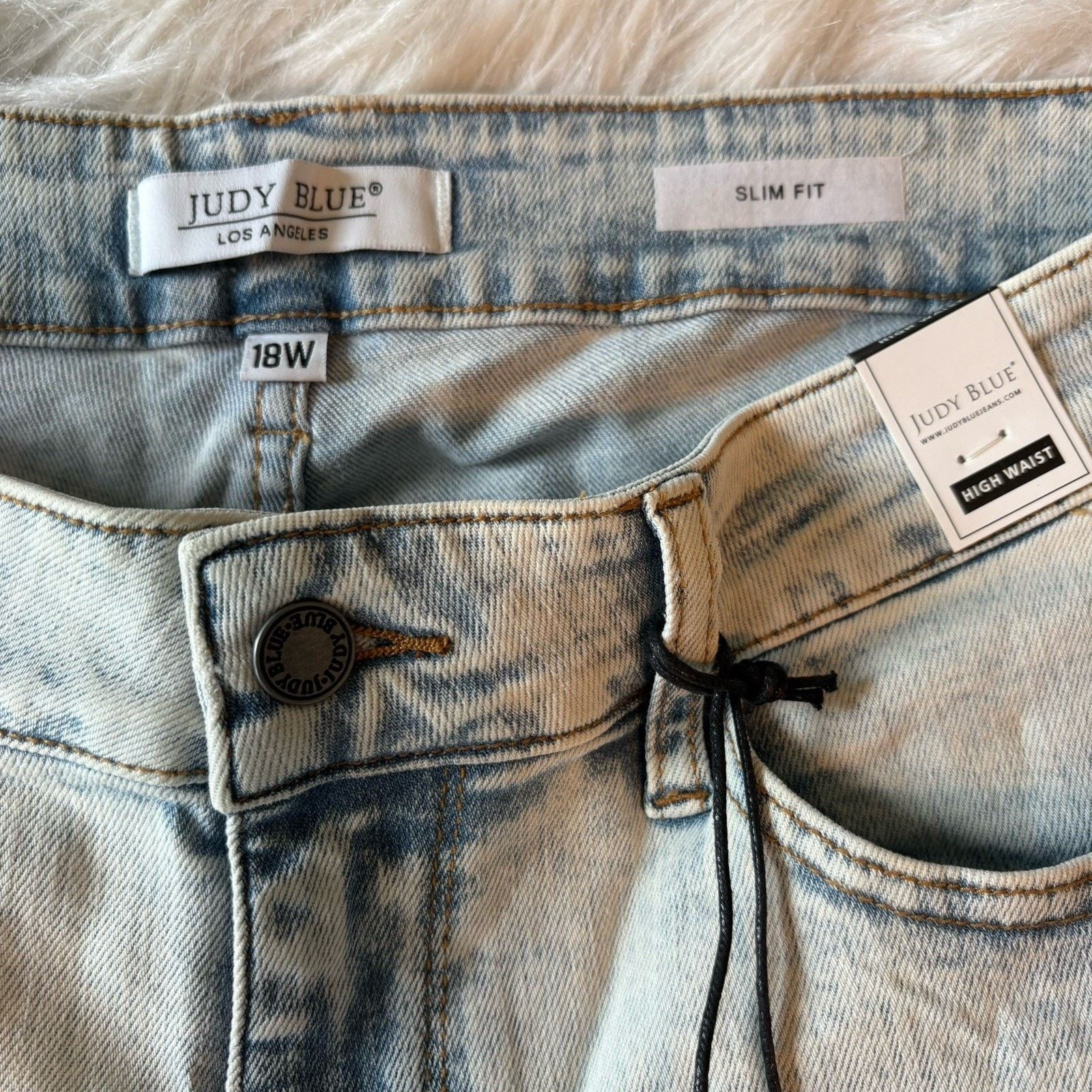 Judy Blue Judy Blue Jeans Women 18W Acid Wash Slim Fit High Waist NWT Size 33" - 7 Thumbnail