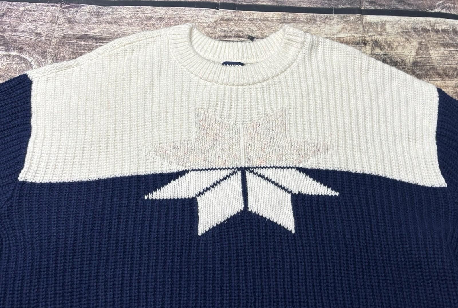 Lands' End Lands End Sweater Women 2XL Chunky Knit Colorblock Snowflake Size XXL / US 16-18 / IT 52-54 - 4 Thumbnail