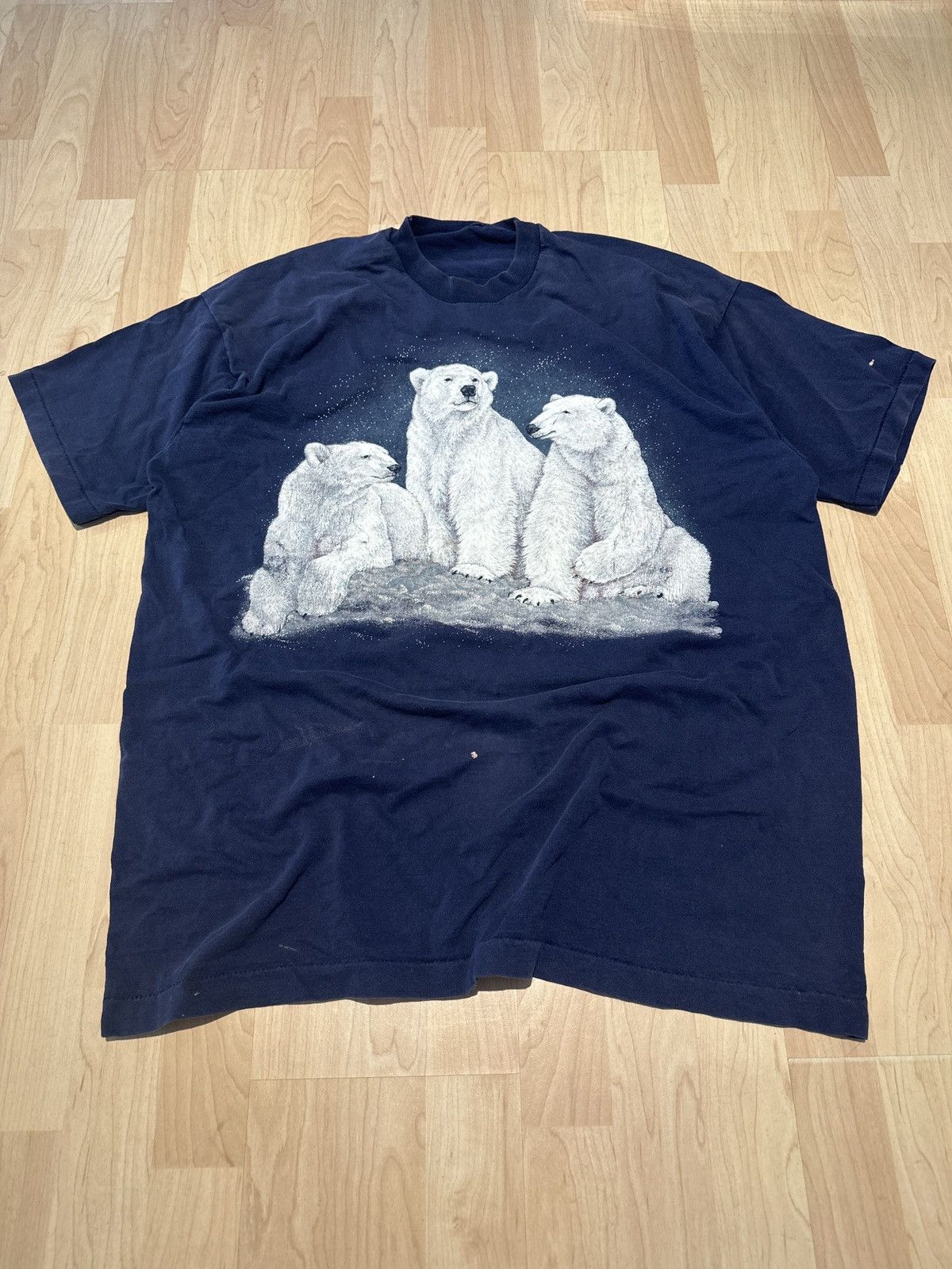 Vintage Vintage 90s Polar Bears Nature Northpole T-Shirt XL Size US XL / EU 56 / 4 - 1 Thumbnail