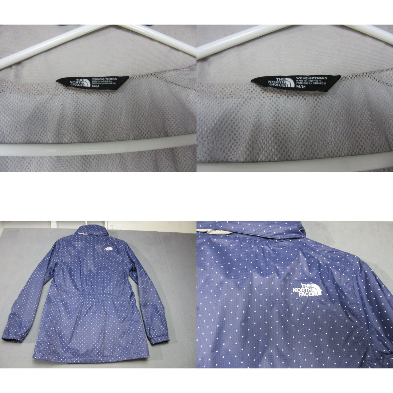 The North Face The North Face Rain Jacket Womens Medium Blue Polka Dot Hooded Lined Resolve Outdoor Hiking Trek Size M / US 6-8 / IT 42-44 - 9 Thumbnail