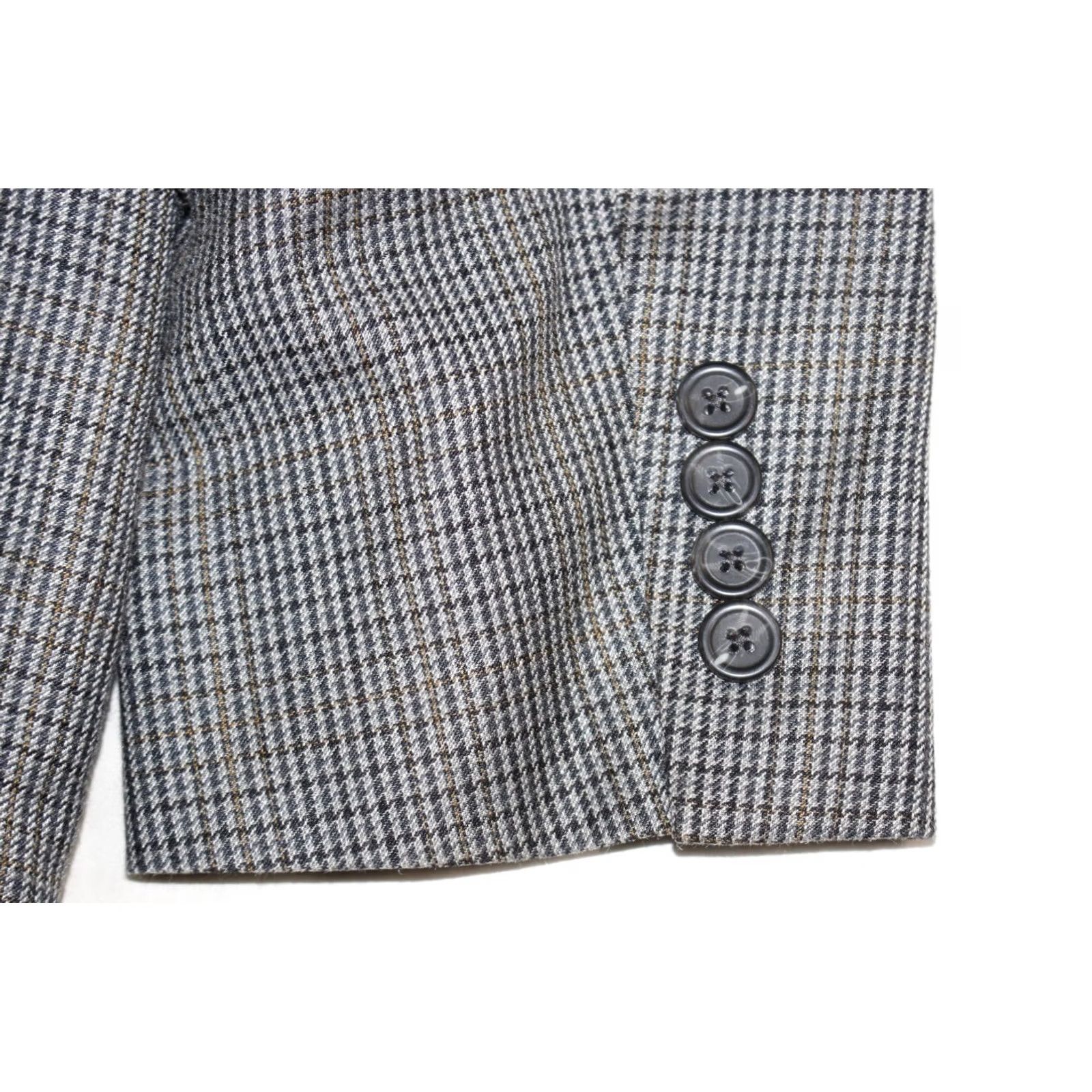 Chaps Chaps Ralph Lauren Blazer Mens 40 S Silk Wool Coat Jacket Houndstooth Plaid Gray Size 40R - 3 Thumbnail
