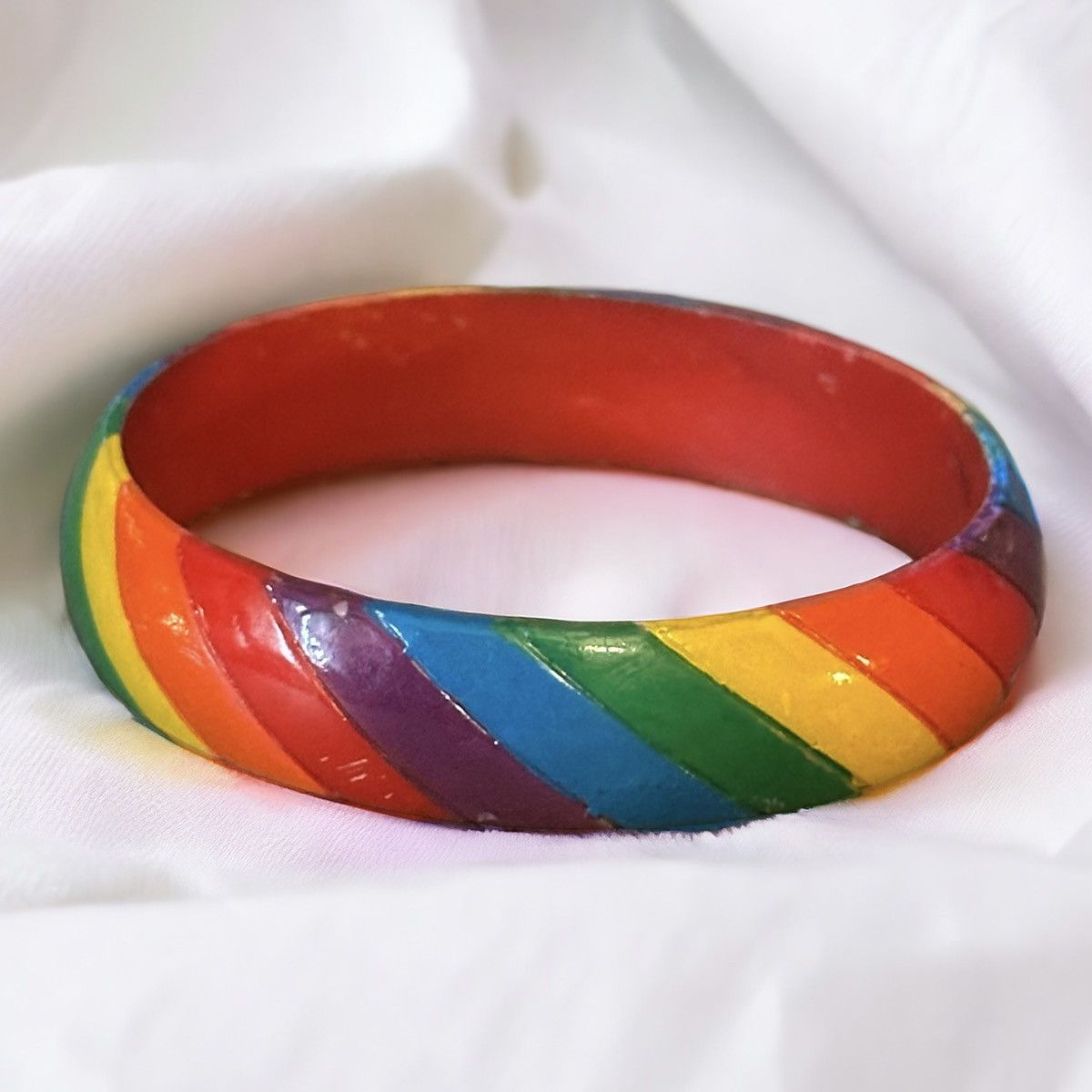 Vintage Vintage wooden rainbow bangle bracelet Size ONE SIZE - 1 Thumbnail