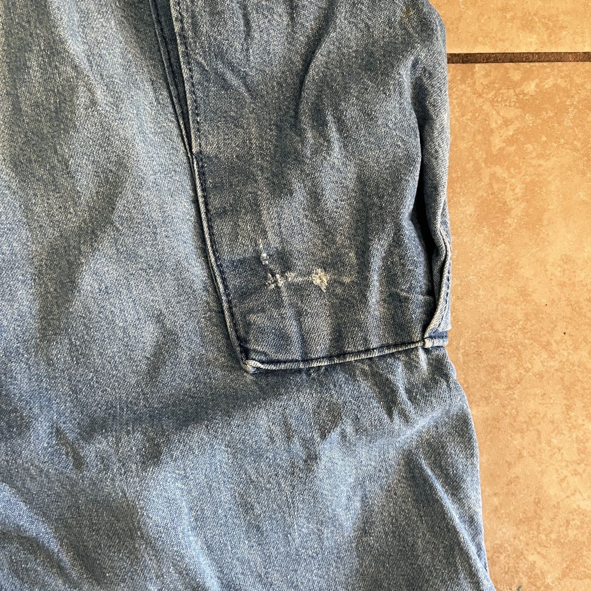 Vintage Baggy Denim Tactical Cargo Pants Size US 35 - 3 Thumbnail
