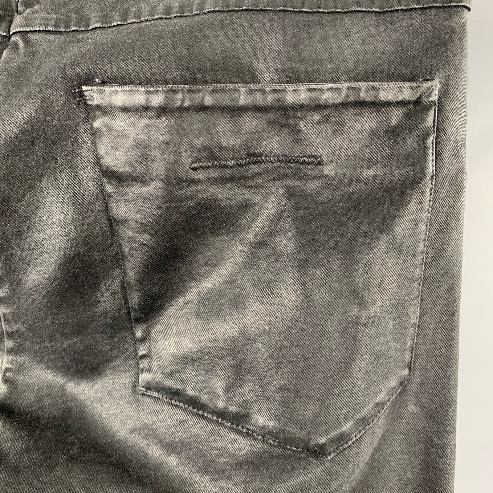 Transit TRANSIT Size XS Grey Charcoal Coated Cotton Blend Jeans Size US 32 / EU 48 - 4 Thumbnail